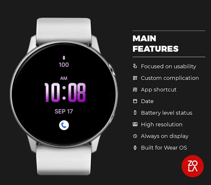 Soft Purple Modern Watch Face screenshot 2
