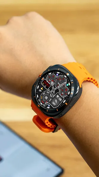 N-SPORT590 RedHybird WatchFace screenshot 1