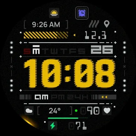 SH077 Watch Face, WearOS watch screenshot 10