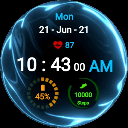 Fluid Blue Watch Face screenshot 22