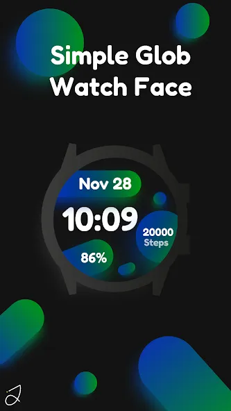 Simple Glob Watch Face screenshot 1