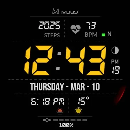 MD89 Minimal Digital watchface screenshot 25