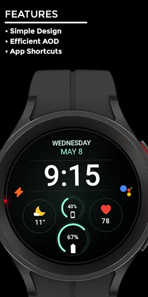 Night 61 - watch face screenshot 2