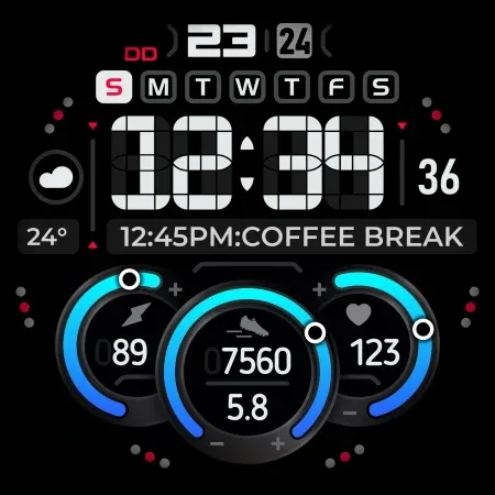 SH040 Watch Face, WearOS watch screenshot 10
