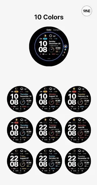 NW124: Digital watch face screenshot 2