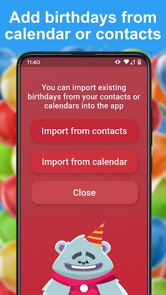 Birthday calendar screenshot 3