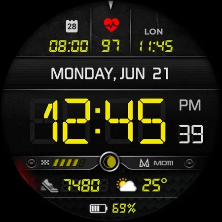 MD111 Digital watch face screenshot 23