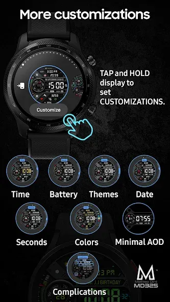 MD325 Digital Sport Watch Face screenshot 8