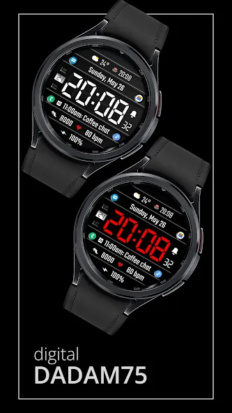 DADAM75: Digital Watch Face screenshot 1