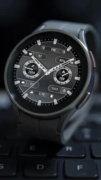 ZKin WatchFace Retro Deep Grey screenshot 16