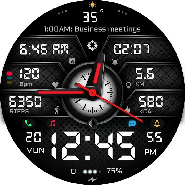 A450 Modern Watch Face Wear OS screenshot 26