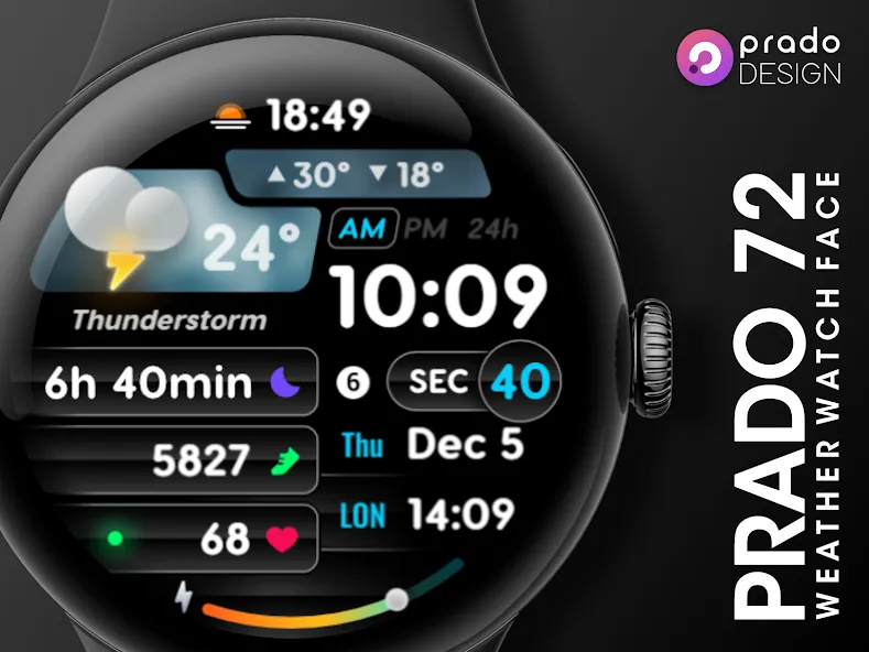 PRADO 72 Weather Watch Face screenshot 7