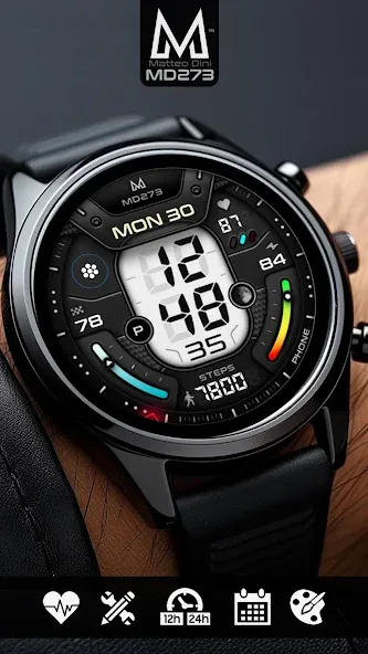 MD273 Digital watch face screenshot 1