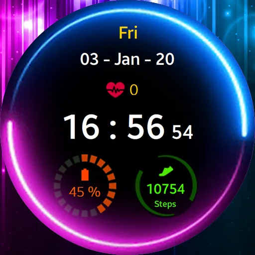 Neon Blue Pink Watch Face screenshot 4