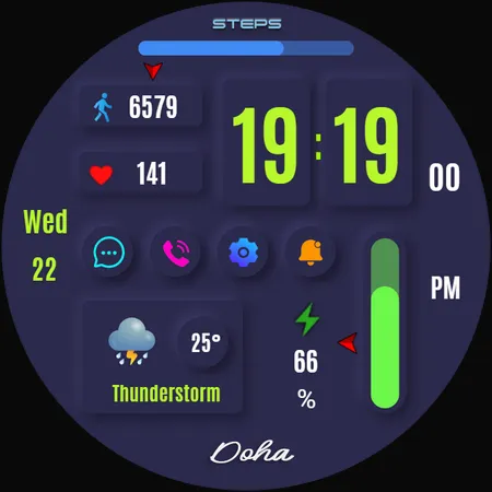 Doha Digital Watch Face screenshot 35