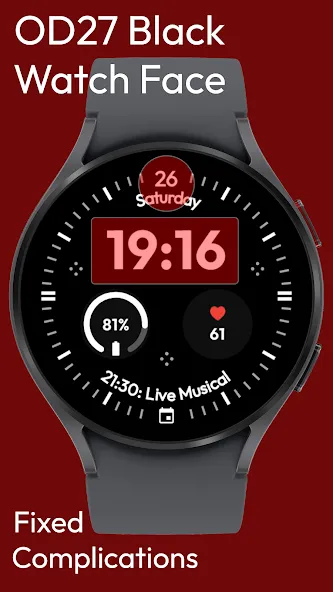 OD27 Black Watch Face screenshot 21