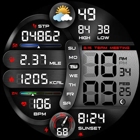 PER20 Digital Watch Face Meru screenshot 42