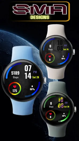 Dark Jet Black WatchFace SAM 1 screenshot 13