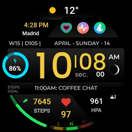 TVV Sport Digital Watch Face screenshot 12