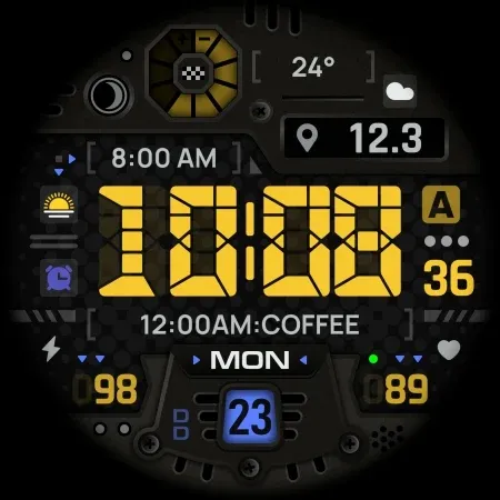 SH070 Watch Face, WearOS watch screenshot 11