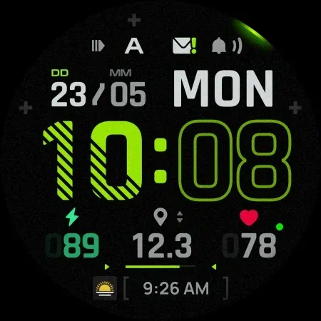 SH096 Watch Face, WearOS watch screenshot 12