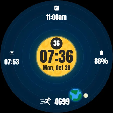 Solar System Orbit Watch Face screenshot 32