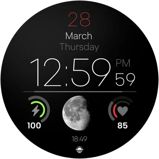 Minimal Watch Face Moon Lux screenshot 18