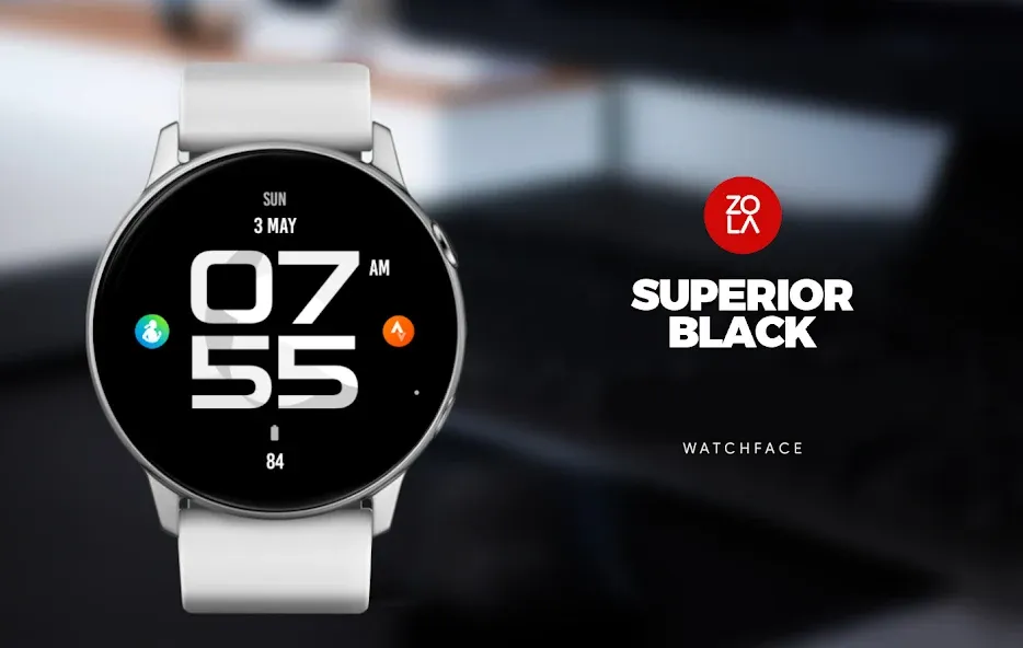 Superior Black Watch Face screenshot 1